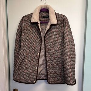 L.L. Bean Quilted Blazer with Cream Collar